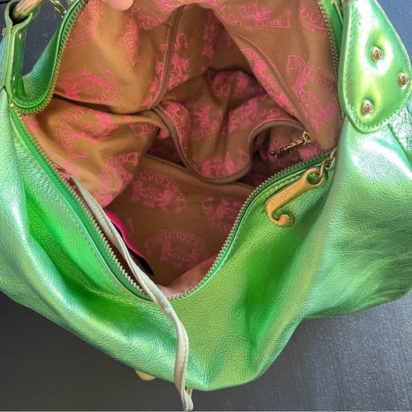Juicy Couture Y2K 2000s Hobo Green Metallic Bag - Picture 15 of 16